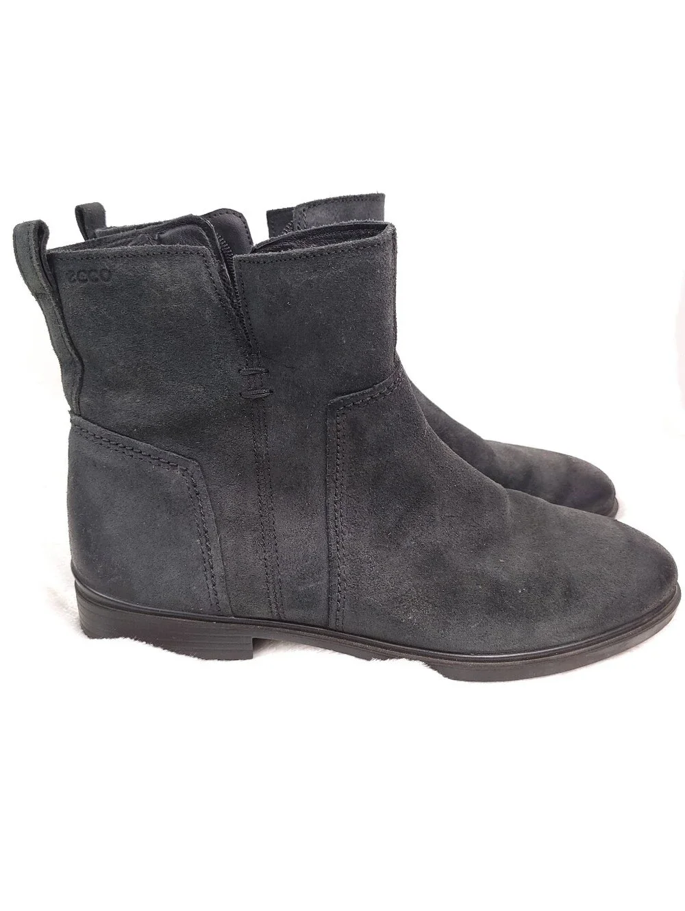 ECCO Touch 15 Suede Leather Ankle Boots Charcoal EU 39 US 8
